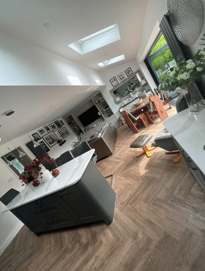 Kitchen extension Wirral — skylights and open plan living space