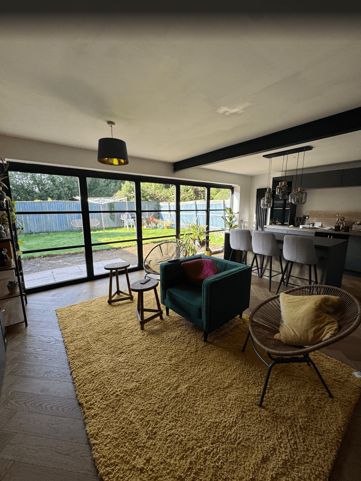 Knock-through extension Chester — open plan living space after structural work